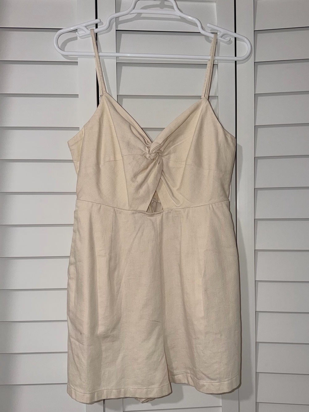 Old Navy Cream Twist-Front Spaghetti Strap Romper